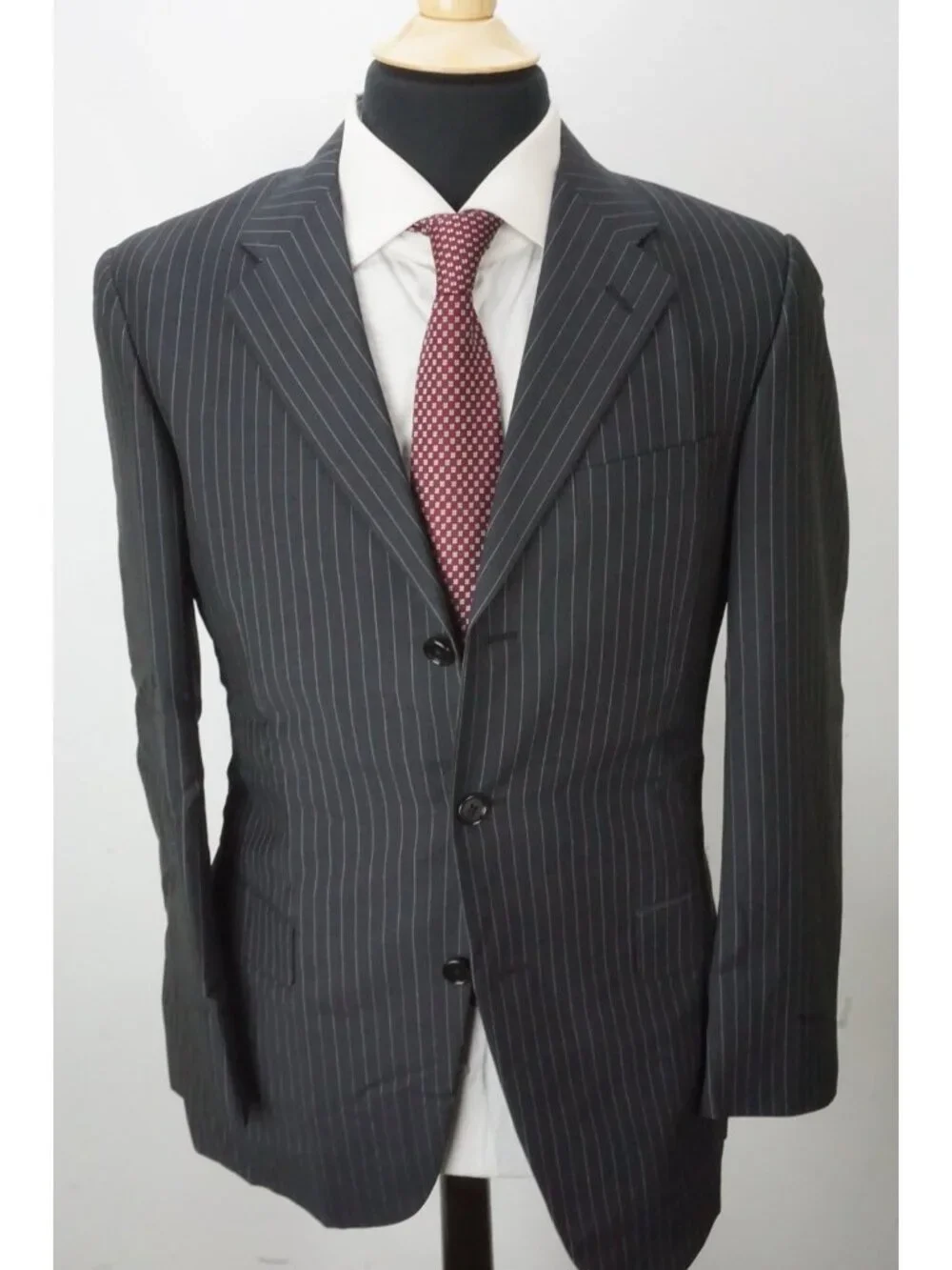 Burberry London Blue Striped Silk Blend 2 Pc Suit Jacket Pants 46R EU BRAND NEW